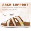image:imageCOFACE Womens Flat Sandals Summer Beach 2026 Trendy Dressy Walking Sandals with Arch Support Outdoor Slides for Women Plantar Fasciitis Relif SlidesWhitekhaki