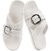 image:imageCOFACE Womens Flat Sandals Summer Beach 2026 Trendy Dressy Walking Sandals with Arch Support Outdoor Slides for Women Plantar Fasciitis Relif SlidesWhite