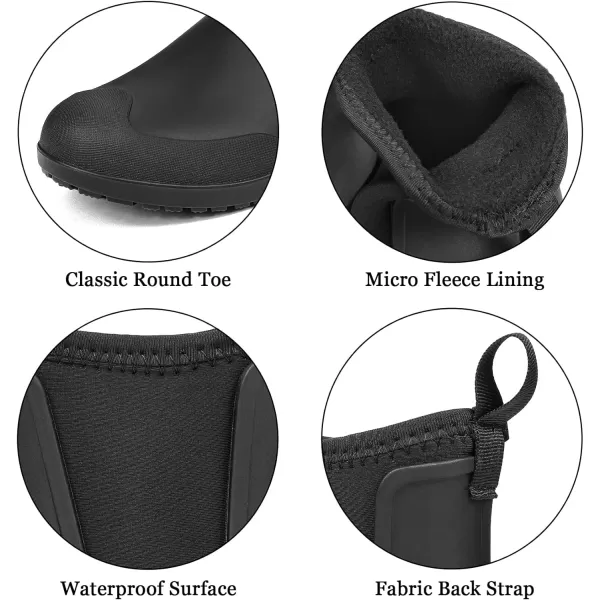 DKSUKO Ankle Rain Boots for Women Waterproof Short Rain Shoes Chelsea Rain Booties Rubber Garden Shoes Winter Snow Boots for Hiking Outdoor Work