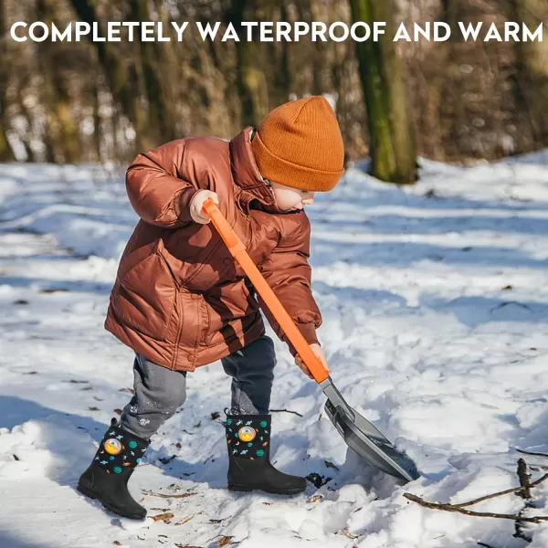 DKSUKO Kid's Muck Rain Boots for Girls and Boys,Winter Snow Waterproof Insulated Neoprene Rubber Boots