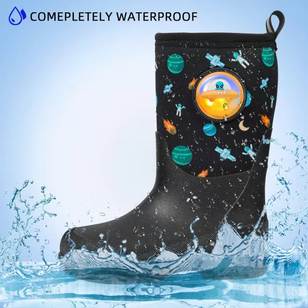 DKSUKO Kid's Muck Rain Boots for Girls and Boys,Winter Snow Waterproof Insulated Neoprene Rubber Boots