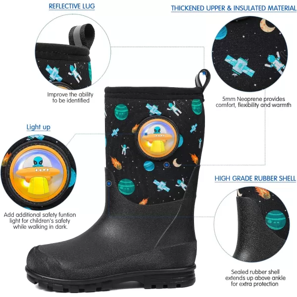 DKSUKO Kid's Muck Rain Boots for Girls and Boys,Winter Snow Waterproof Insulated Neoprene Rubber Boots