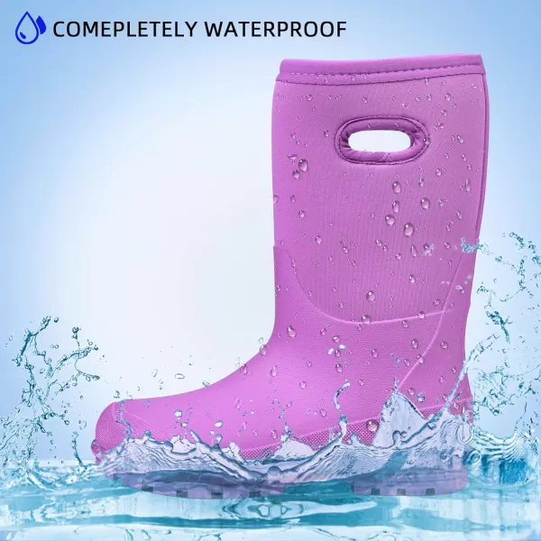 DKSUKO Kid's Muck Rain Boots for Girls and Boys,Winter Snow Waterproof Insulated Neoprene Rubber Boots