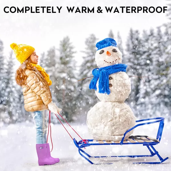 DKSUKO Kid's Muck Rain Boots for Girls and Boys,Winter Snow Waterproof Insulated Neoprene Rubber Boots