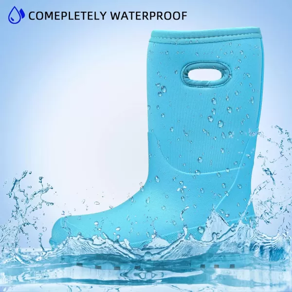 DKSUKO Kid's Winter Light up Rain Boots Snow Boots Insulated Waterproof Rubber Boots