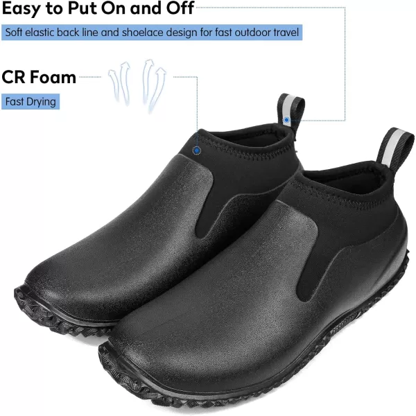 DKSUKO Unisex Waterproof Garden Shoes, Muck Ankle Rain Boot, Rubber Outdoor Footwear with Comfortable Anti-slip Outsole for Men and Women)