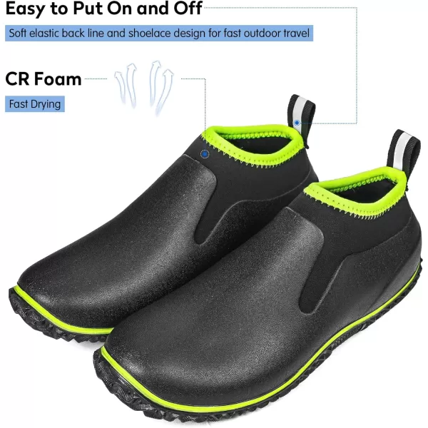 DKSUKO Unisex Waterproof Garden Shoes, Muck Ankle Rain Boot, Rubber Outdoor Footwear with Comfortable Anti-slip Outsole for Men and Women