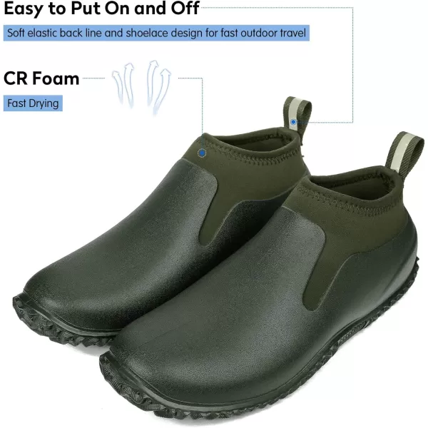 DKSUKO Unisex Waterproof Garden Shoes, Muck Ankle Rain Boot, Rubber Outdoor Footwear with Comfortable Anti-slip Outsole for Men and Women