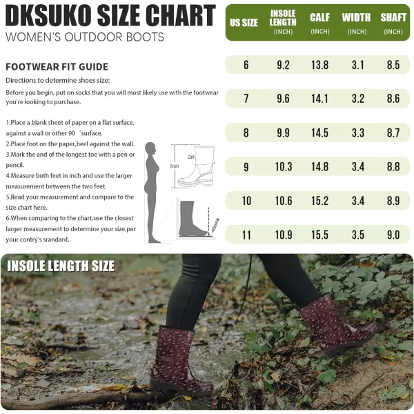 DKSUKO Waterproof Womens Rain Boots insulated,Lightweight Rubber fashion Wellies in Gardening,Warm and Comfortable Wide Calf Rain Boots with Glossy in Outdoor