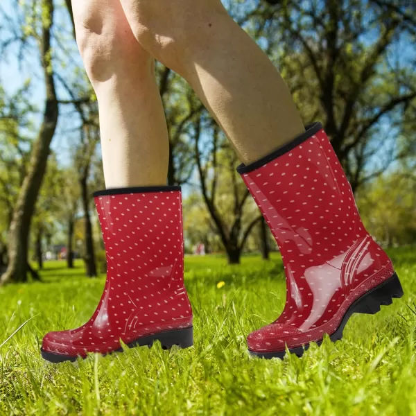 DKSUKO Waterproof Womens Rain Boots insulated,Lightweight Rubber fashion Wellies in Gardening,Warm and Comfortable Wide Calf Rain Boots with Glossy in Outdoor