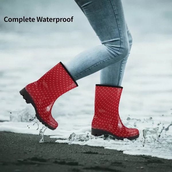 DKSUKO Waterproof Womens Rain Boots insulated,Lightweight Rubber fashion Wellies in Gardening,Warm and Comfortable Wide Calf Rain Boots with Glossy in Outdoor