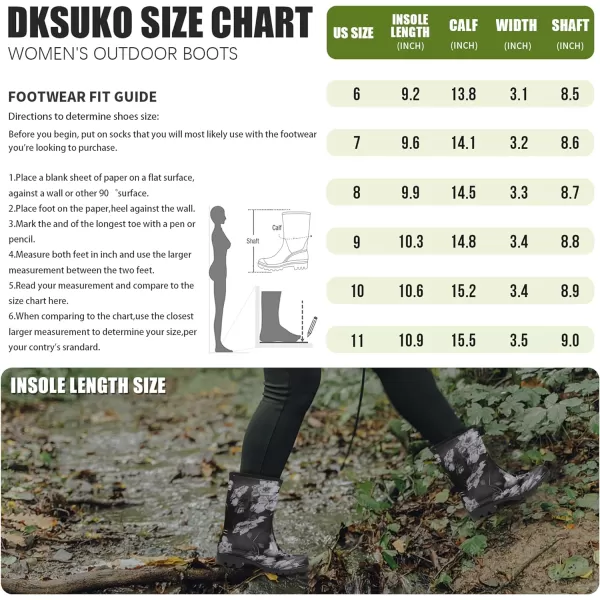 DKSUKO Waterproof Womens Rain Boots insulated,Lightweight Rubber fashion Wellies in Gardening,Warm and Comfortable Wide Calf Rain Boots with Glossy in Outdoor