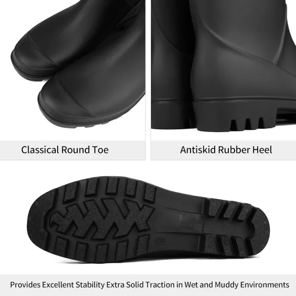 DKSUKO Waterproof Womens Rain Boots insulated,Lightweight Rubber fashion Wellies in Gardening,Warm and Comfortable Wide Calf Rain Boots with Glossy in Outdoor