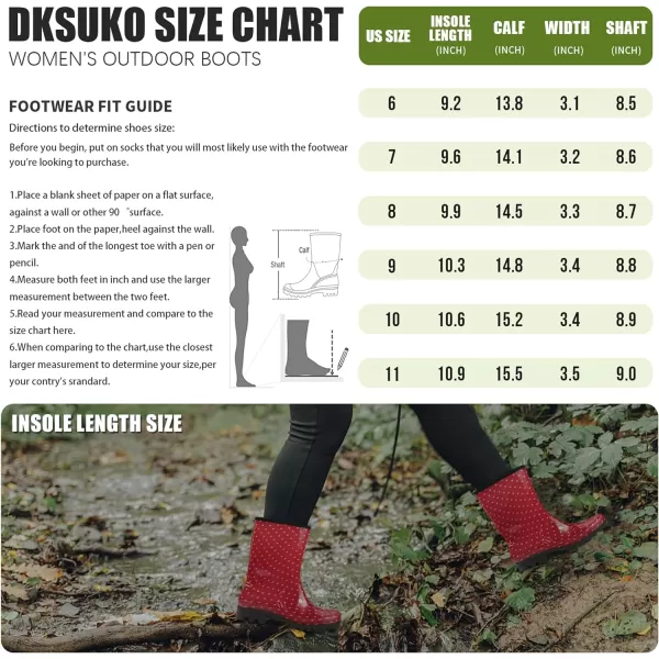 DKSUKO Waterproof Womens Rain Boots insulated,Lightweight Rubber fashion Wellies in Gardening,Warm and Comfortable Wide Calf Rain Boots with Glossy in Outdoor