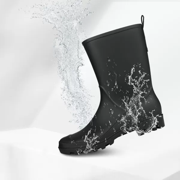 DKSUKO Waterproof Womens Rain Boots insulated,Lightweight Rubber fashion Wellies in Gardening,Warm and Comfortable Wide Calf Rain Boots with Glossy in Outdoor