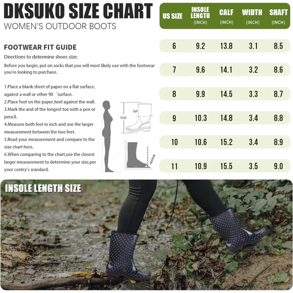 DKSUKO Waterproof Womens Rain Boots insulated,Lightweight Rubber fashion Wellies in Gardening,Warm and Comfortable Wide Calf Rain Boots with Glossy in Outdoor