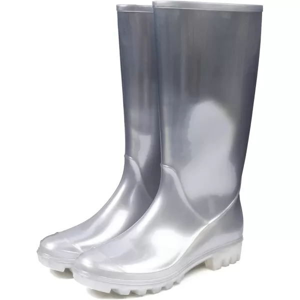DKSUKO Waterproof Womens Rain Boots insulated,Lightweight Rubber fashion Wellies in Gardening,Warm and Comfortable Wide Calf Rain Boots with Glossy in Outdoor