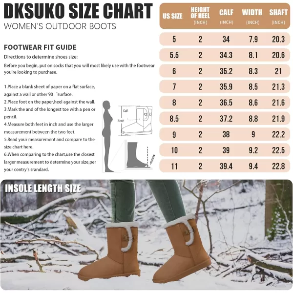 DKSUKO Women's Classic Waterproof Snow Boots Winter Boots