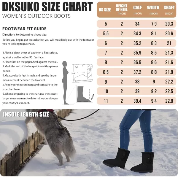 DKSUKO Women's Classic Waterproof Snow Boots Winter Boots