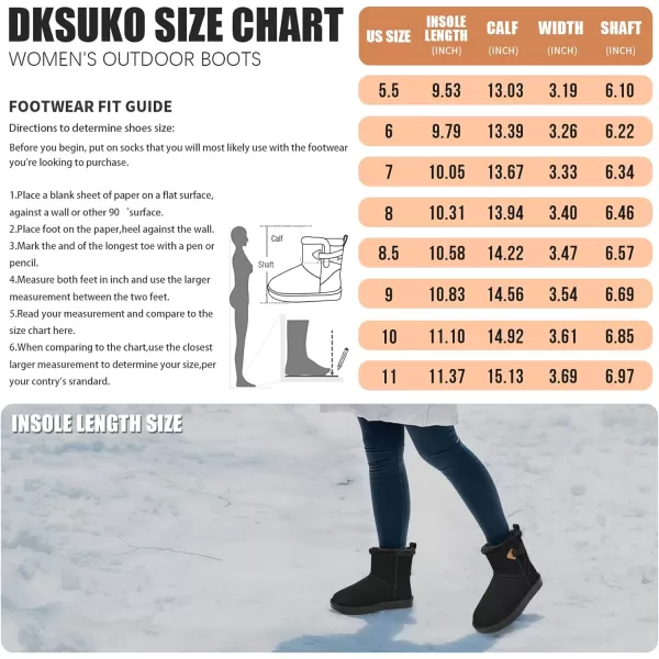 DKSUKO Women's Classic Waterproof Snow Boots Winter Boots
