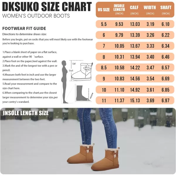 DKSUKO Women's Classic Waterproof Snow Boots Winter Boots