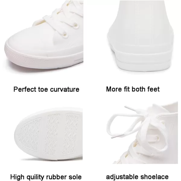 DKSUKO Women's Rain Boots Waterproof High Top Rain Shoes with Lace Up Anti-Slip Garden Shoes