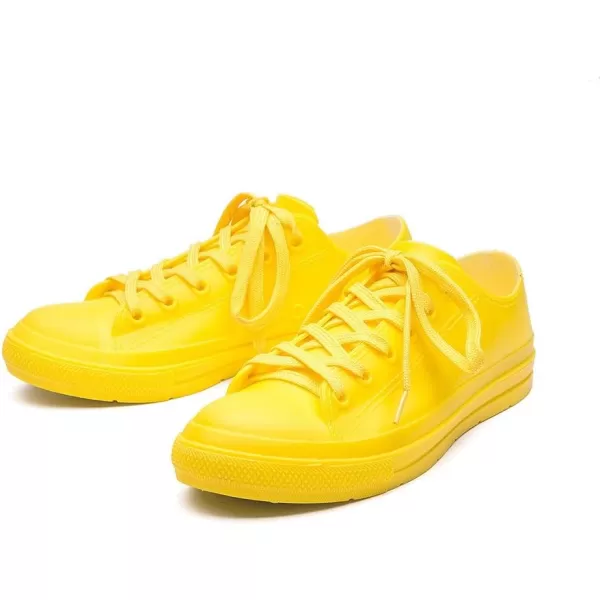 DKSUKO Women's Rain Boots Waterproof High Top Rain Shoes with Lace Up Anti-Slip Garden Shoes