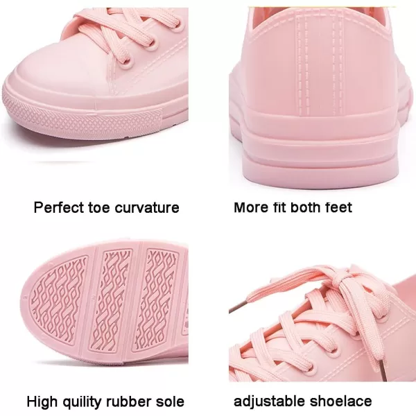 DKSUKO Women's Rain Boots Waterproof High Top Rain Shoes with Lace Up Anti-Slip Garden Shoes