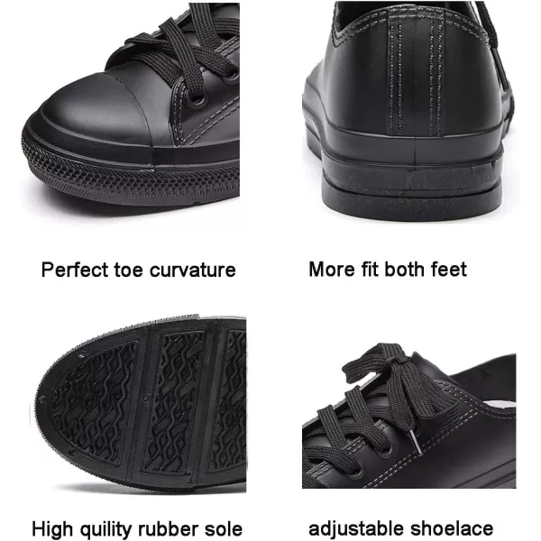 DKSUKO Women's Rain Boots Waterproof High Top Rain Shoes with Lace Up Anti-Slip Garden Shoes