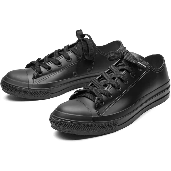 DKSUKO Women's Rain Boots Waterproof High Top Rain Shoes with Lace Up Anti-Slip Garden Shoes