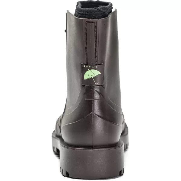 DKSUKO Women's Rain Boots Waterproof High Top Rain Shoes with Lace Up Anti-Slip Garden Shoes