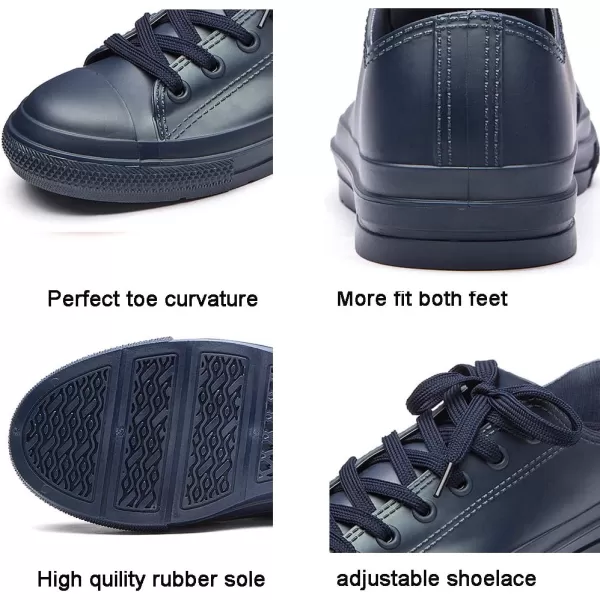 DKSUKO Women's Rain Boots Waterproof High Top Rain Shoes with Lace Up Anti-Slip Garden Shoes