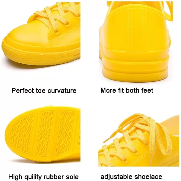 DKSUKO Women's Rain Boots Waterproof High Top Rain Shoes with Lace Up Anti-Slip Garden Shoes
