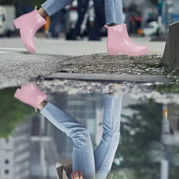 DKSUKO Women's Short Rain Boots Waterproof Ankle Raining Shoes Anti-Slip Garden Boot Rubber Garden Shoes for Ladies Outdoor Work Shoes