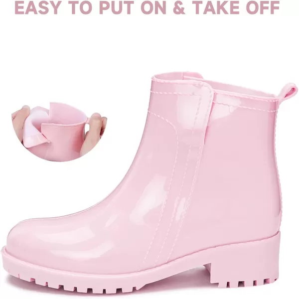 DKSUKO Women's Short Rain Boots Waterproof Ankle Raining Shoes Anti-Slip Garden Boot Rubber Garden Shoes for Ladies Outdoor Work Shoes