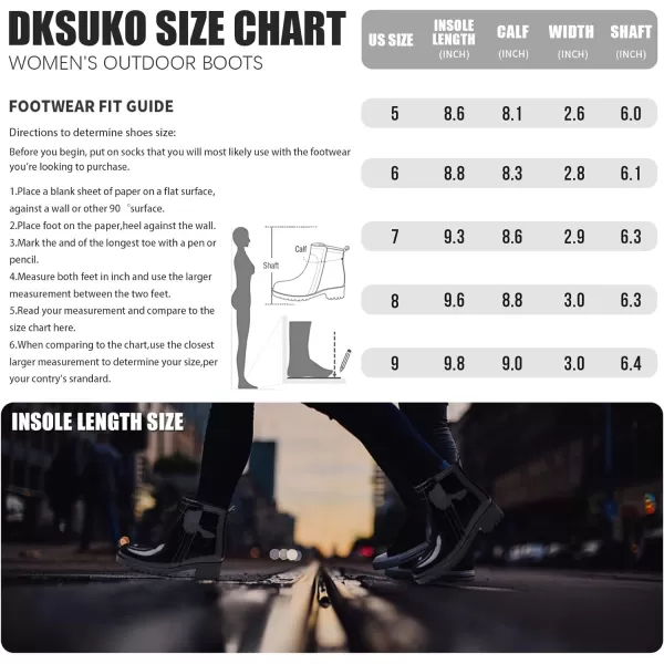 DKSUKO Women's Short Rain Boots Waterproof Ankle Raining Shoes Anti-Slip Garden Boot Rubber Garden Shoes for Ladies Outdoor Work Shoes