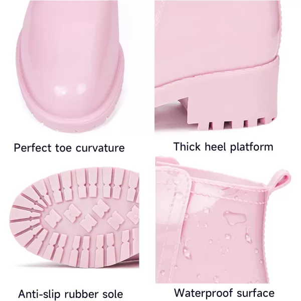 DKSUKO Women's Short Rain Boots Waterproof Ankle Raining Shoes Anti-Slip Garden Boot Rubber Garden Shoes for Ladies Outdoor Work Shoes