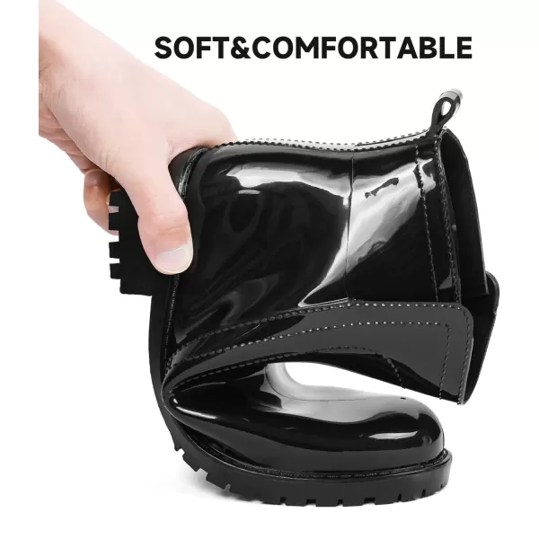 DKSUKO Women's Short Rain Boots Waterproof Ankle Raining Shoes Anti-Slip Garden Boot Rubber Garden Shoes for Ladies Outdoor Work Shoes