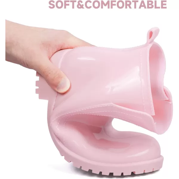 DKSUKO Women's Short Rain Boots Waterproof Ankle Raining Shoes Anti-Slip Garden Boot Rubber Garden Shoes for Ladies Outdoor Work Shoes