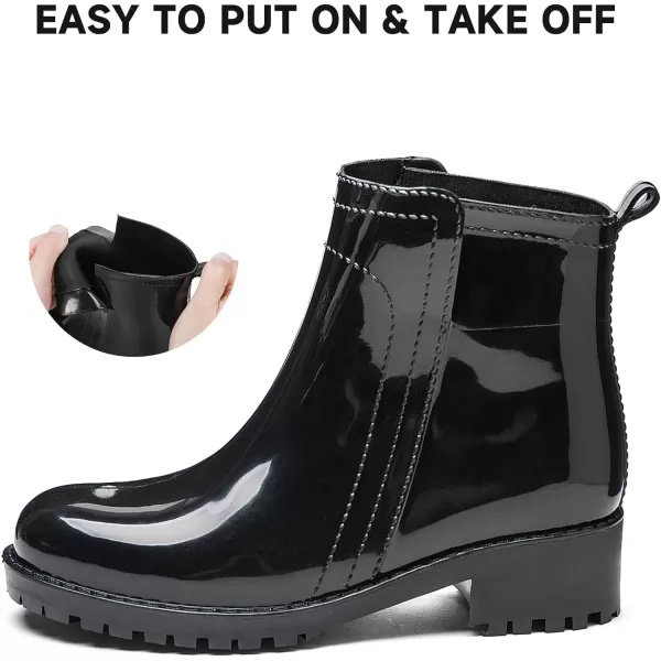 DKSUKO Women's Short Rain Boots Waterproof Ankle Raining Shoes Anti-Slip Garden Boot Rubber Garden Shoes for Ladies Outdoor Work Shoes