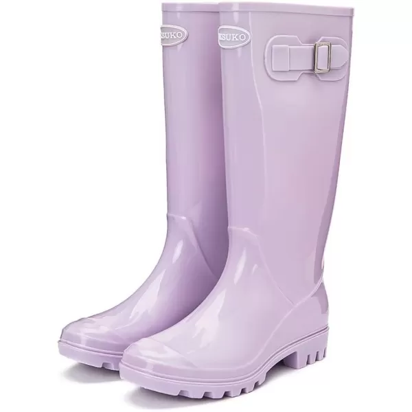 DKSUKO Women's Tall Rain Boots Garden Boots Waterproof Wellington Rubber Boots