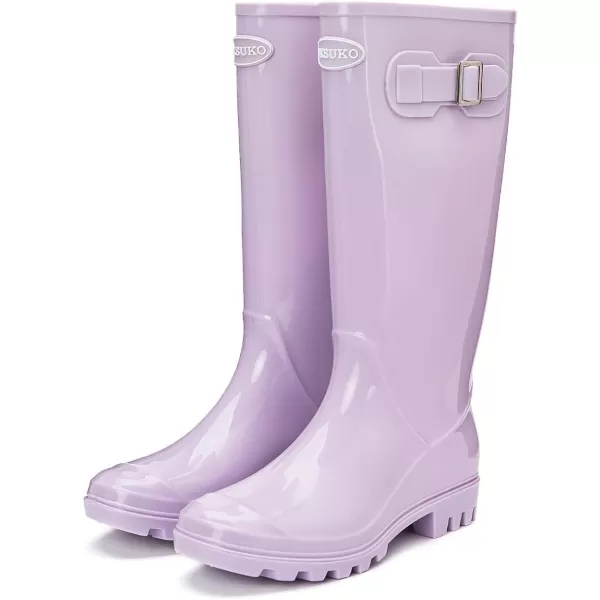 DKSUKO Women's Tall Rain Boots Garden Boots Waterproof Wellington Rubber Boots