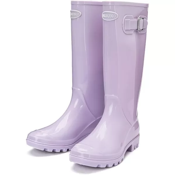 DKSUKO Women's Tall Rain Boots Garden Boots Waterproof Wellington Rubber Boots