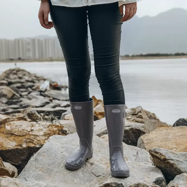 DKSUKO Women's Tall Rain Boots Garden Boots Waterproof Wellington Rubber Boots