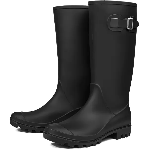 DKSUKO Women's Tall Rain Boots Garden Boots Waterproof Wellington Rubber Boots