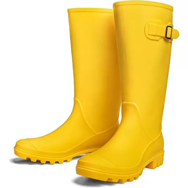 DKSUKO Women's Tall Rain Boots Garden Boots Waterproof Wellington Rubber Boots
