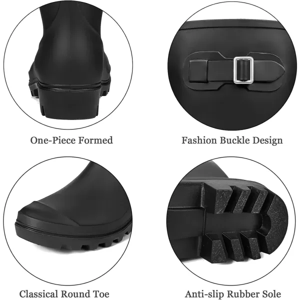 DKSUKO Women's Tall Rain Boots Garden Boots Waterproof Wellington Rubber Boots