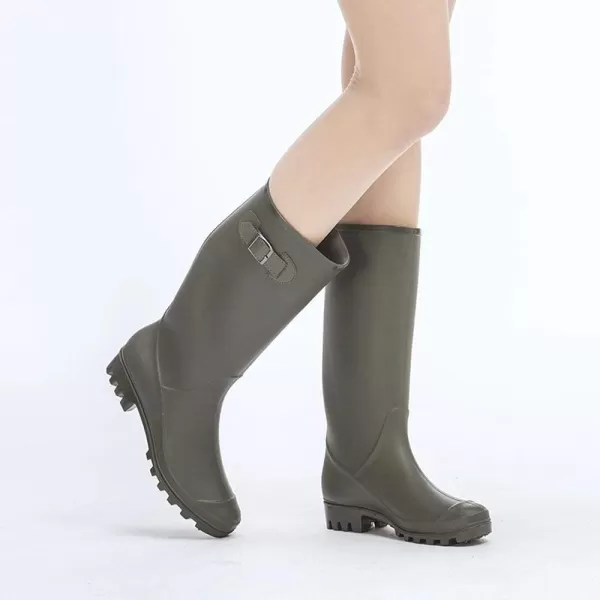 DKSUKO Women's Tall Rain Boots Garden Boots Waterproof Wellington Rubber Boots