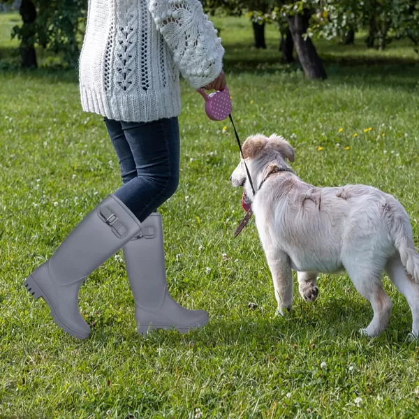 DKSUKO Women's Tall Rain Boots Garden Boots Waterproof Wellington Rubber Boots