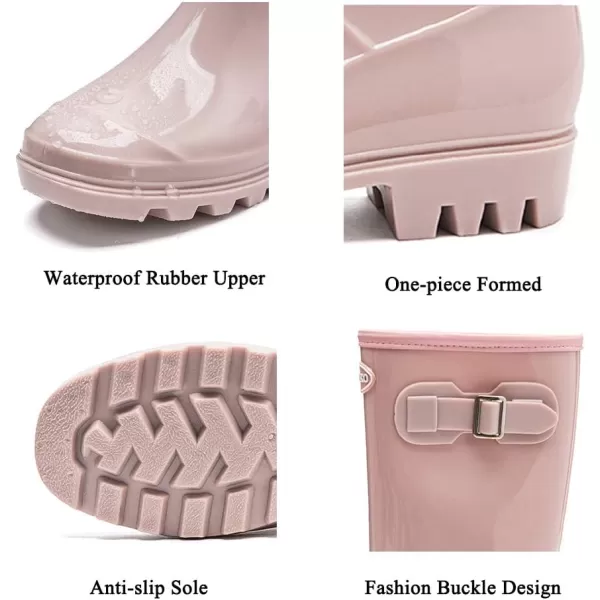 DKSUKO Women's Tall Rain Boots Garden Boots Waterproof Wellington Rubber Boots